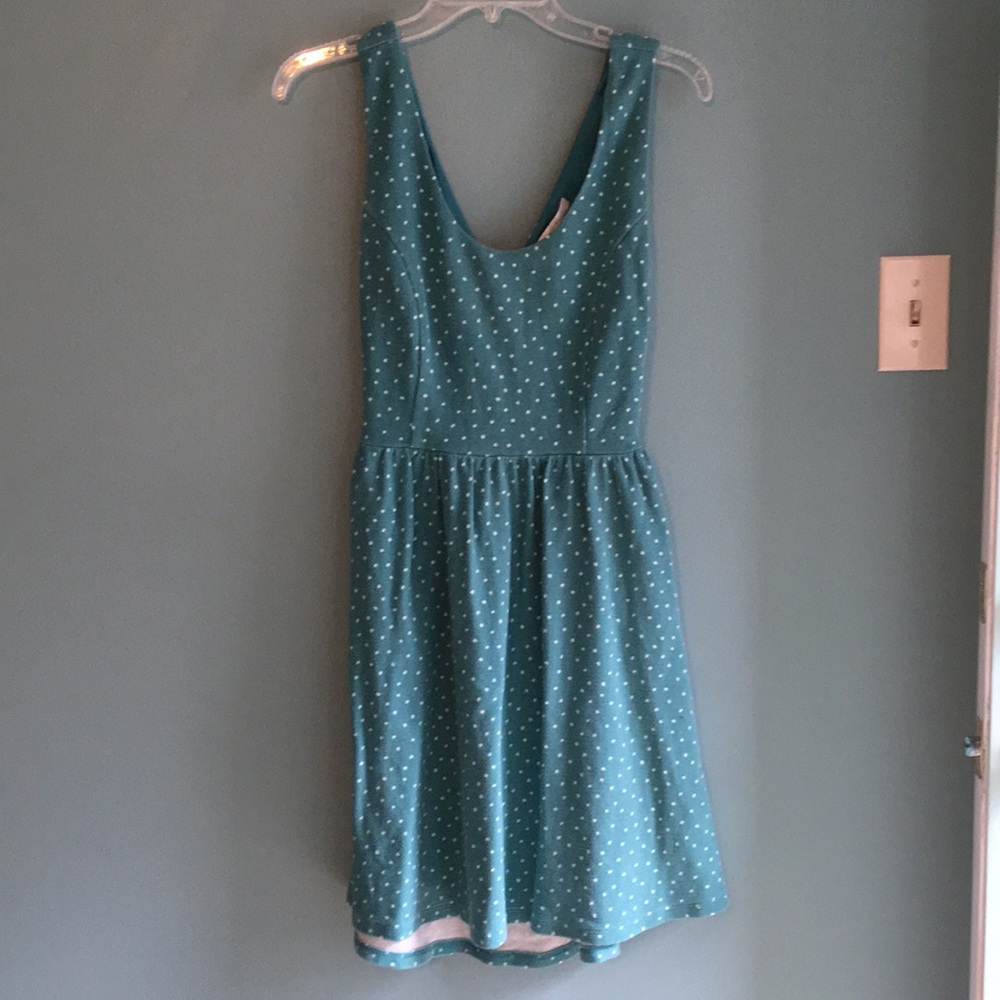 Lauren Conrad Teal Polka Dot Dress